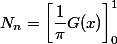 N_n=\left[\dfrac{1}{\pi}G(x)\right]_0^1